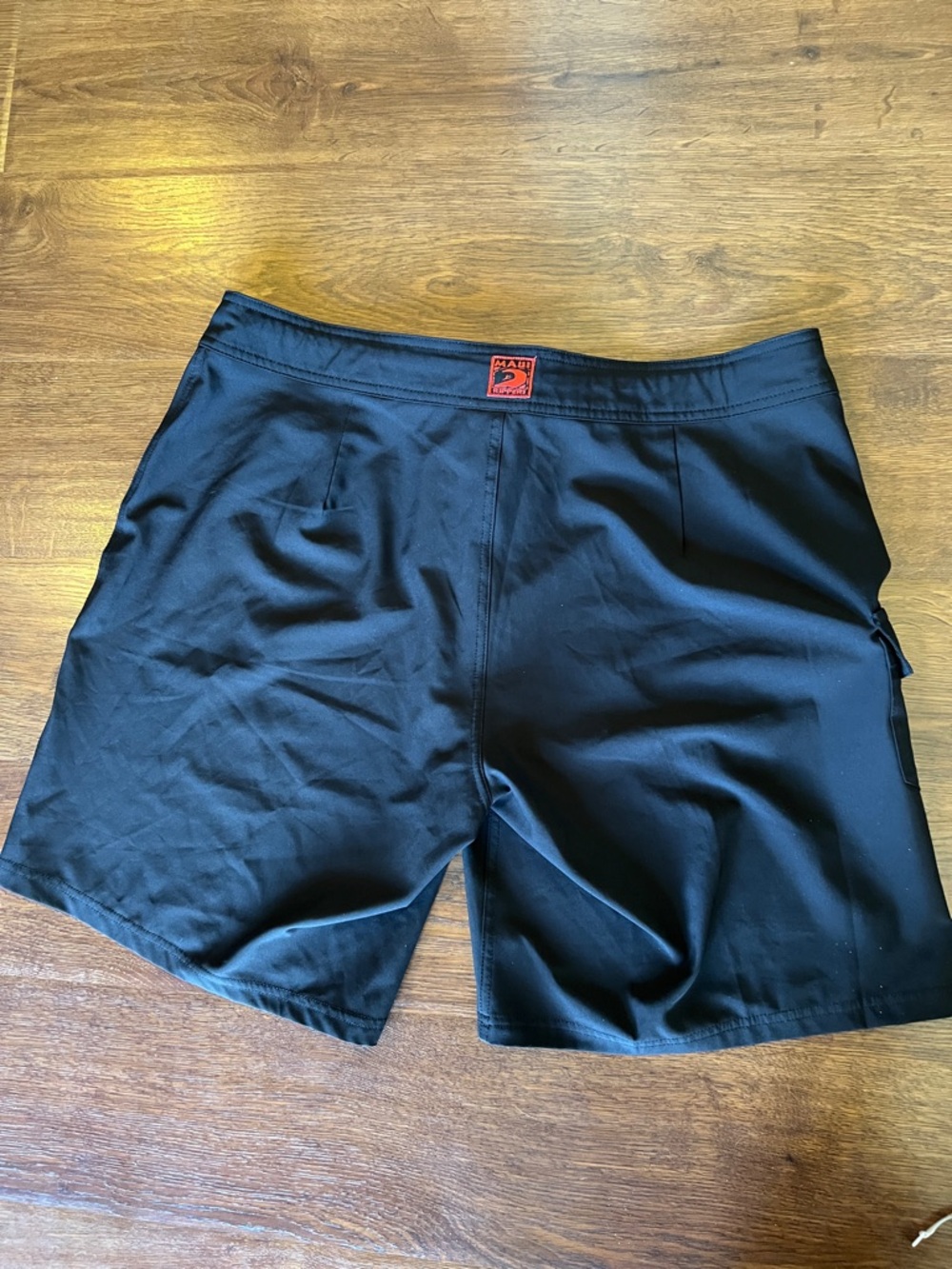 Maui Rippers Black Board Shorts Women’s Size 12 Surf Swim Trunks Drawstring - Picture 3 of 10